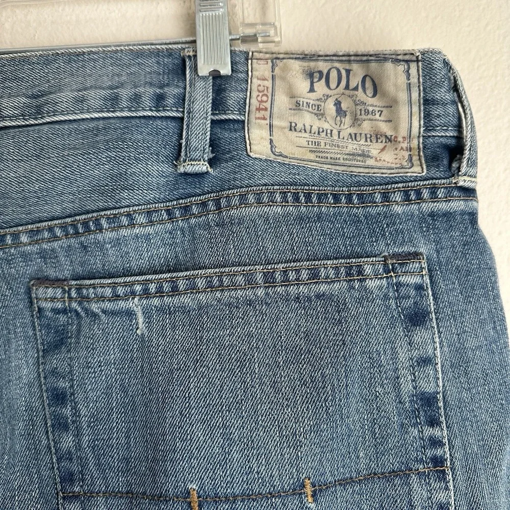 Polo Ralph Lauren Jeans Mens 38x30 Blue Medium Wash‎ Straight Leg Cotton Denim